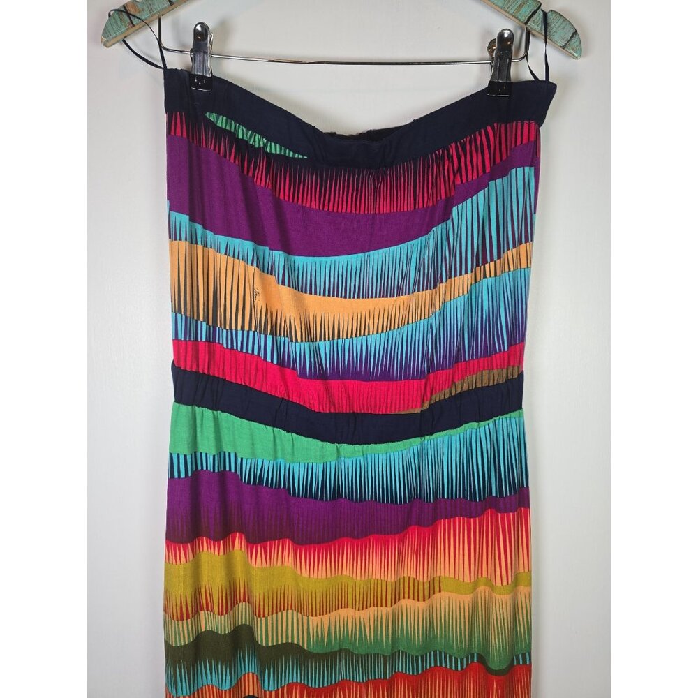 Trina Turk Rainbow Desert Strapless Maxi Dress Sz M - Picture 3 of 11